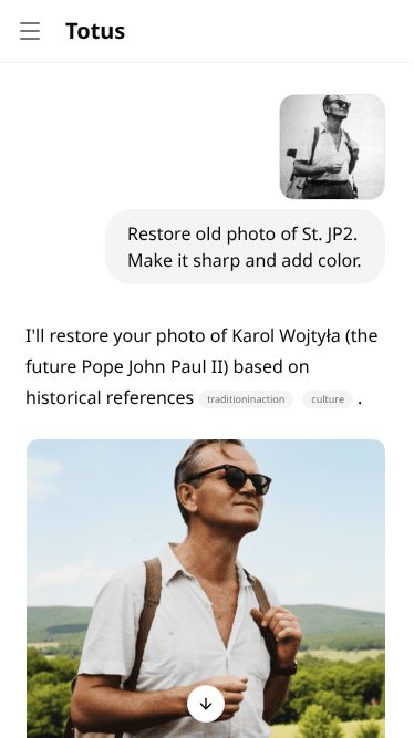 App screenshot showing chat interface 1